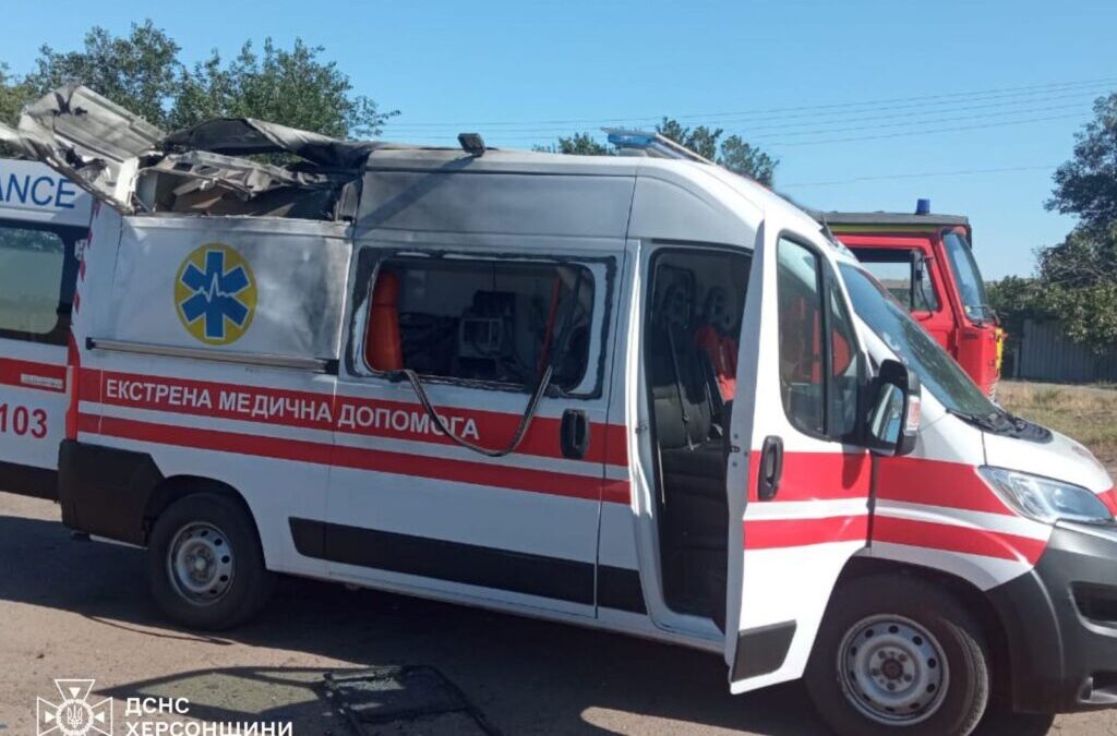Russian terror continues: drones hit civilian cars, then ambulance