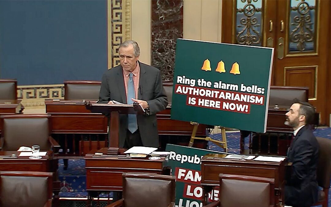 Dem senator rails against Trump admin in marathon overnight floor speech